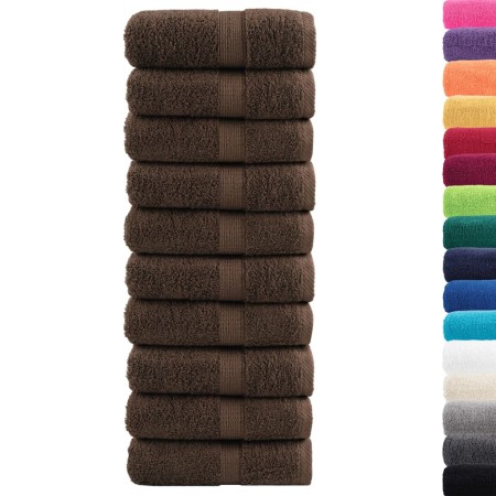vidaXL Premium-Seiftücher SOLUND 10 Stk. Braun 30x30 cm 600 g/m²