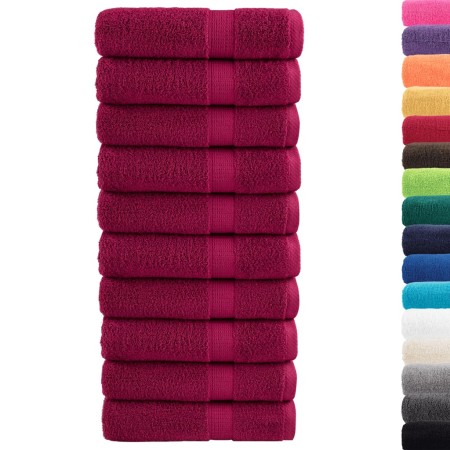 vidaXL Premium-Badetücher SOLUND 10 Stk. Bordeaux 100x150cm 600 g/m²