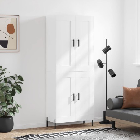 Highboard Hochglanz-Weiß 69,5x34x180 cm Holzwerkstoff