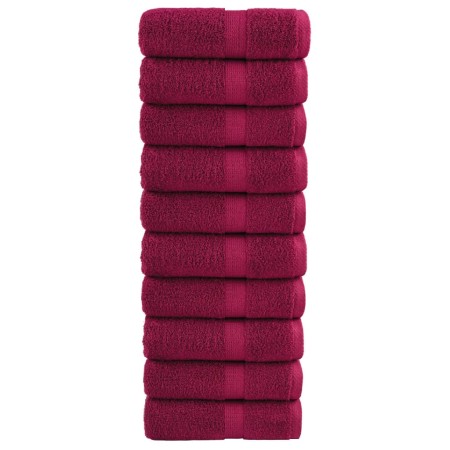 vidaXL Premium-Gästetücher SOLUND 10 Stk. Bordeaux 30x50 cm 600 g/m²