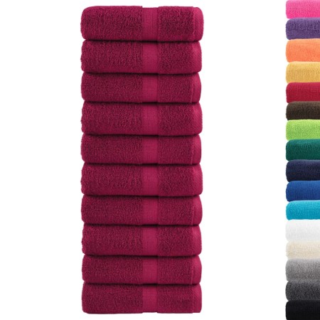 vidaXL Premium-Gästetücher SOLUND 10 Stk. Bordeaux 30x50 cm 600 g/m²