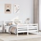 vidaXL Massivholzbett ohne Matratze Weiß 120x190 cm Kiefernholz vidaXL Massivholzbett ohne Matratze Weiß 120x190 cm Kiefernholz