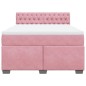 vidaXL Boxspringbett mit Matratze Rosa 160x200 cm Samt vidaXL Boxspringbett mit Matratze Rosa 160x200 cm Samt
