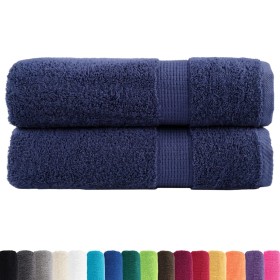 vidaXL Premium-Duschtücher SOLUND 2 Stk. Marineblau 70x140 cm 600 g/m²