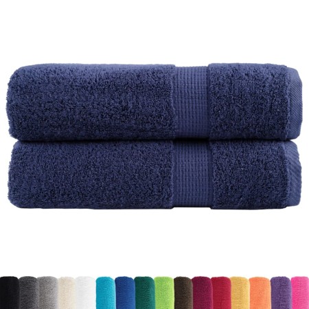 vidaXL Premium-Duschtücher SOLUND 2 Stk. Marineblau 70x140 cm 600 g/m²
