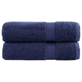 vidaXL Premium-Handtücher SOLUND 2 Stk. Marineblau 50x100 cm 600 g/m²