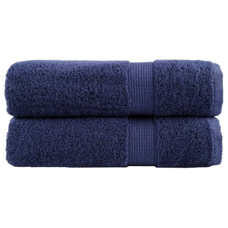 vidaXL Premium-Handtücher SOLUND 2 Stk. Marineblau 50x100 cm 600 g/m²