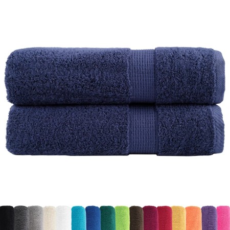 vidaXL Premium-Handtücher SOLUND 2 Stk. Marineblau 50x100 cm 600 g/m²