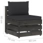 vidaXL 3-tlg. Garten-Lounge-Set mit Kissen Grau Imprägniertes Holz vidaXL 3-tlg. Garten-Lounge-Set mit Kissen Grau Imprägniertes Holz