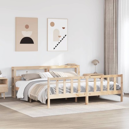 vidaXL Massivholzbett ohne Matratze 180x200 Kiefernholz