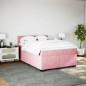 vidaXL Boxspringbett mit Matratze Rosa 160x200 cm Samt vidaXL Boxspringbett mit Matratze Rosa 160x200 cm Samt