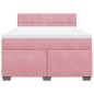 vidaXL Boxspringbett mit Matratze Rosa 160x200 cm Samt vidaXL Boxspringbett mit Matratze Rosa 160x200 cm Samt