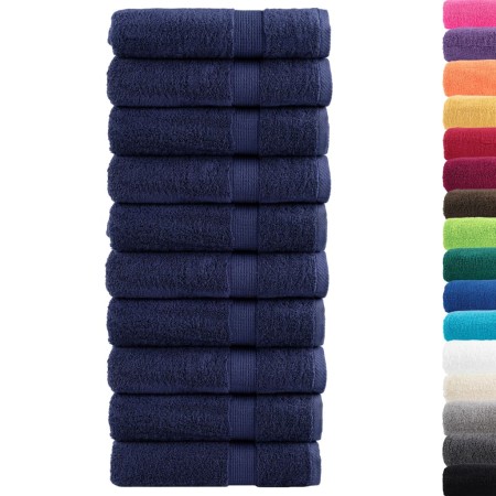 vidaXL Premium-Duschtücher SOLUND 10 Stk. Marineblau 70x140cm 600 g/m²