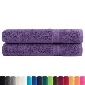vidaXL Premium-Handtücher SOLUND 2 Stk. Lila 100x200 cm 600 g/m²