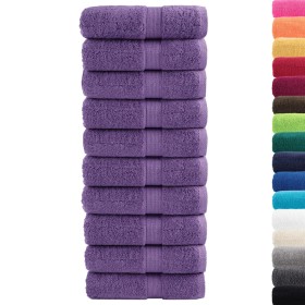 vidaXL Premium-Gästetücher SOLUND 10 Stk. Lila 30x50 cm 600 g/m²