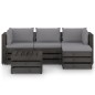 5-tlg. Garten-Lounge-Set mit Kissen Grau Imprägniertes Holz 5-tlg. Garten-Lounge-Set mit Kissen Grau Imprägniertes Holz