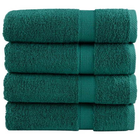vidaXL Premium-Duschtücher SOLUND 4 Stk. Grün 70x140 cm 600 g/m²