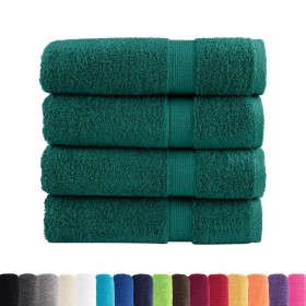 vidaXL Premium-Duschtücher SOLUND 4 Stk. Grün 70x140 cm 600 g/m²