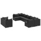 vidaXL 9-tlg. Garten-Sofagarnitur mit Kissen Schwarz Poly Rattan vidaXL 9-tlg. Garten-Sofagarnitur mit Kissen Schwarz Poly Rattan