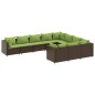 vidaXL 10-tlg. Garten-Sofagarnitur mit Kissen Braun Poly Rattan vidaXL 10-tlg. Garten-Sofagarnitur mit Kissen Braun Poly Rattan