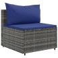 vidaXL 9-tlg. Garten-Sofagarnitur mit Kissen Grau Poly Rattan vidaXL 9-tlg. Garten-Sofagarnitur mit Kissen Grau Poly Rattan