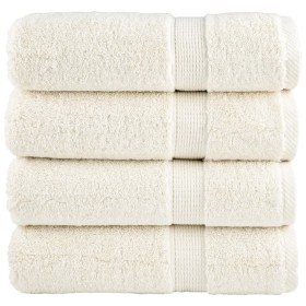 vidaXL Premium-Duschtücher SOLUND 4 Stk. Cremeweiß 70x140 cm 600 g/m²