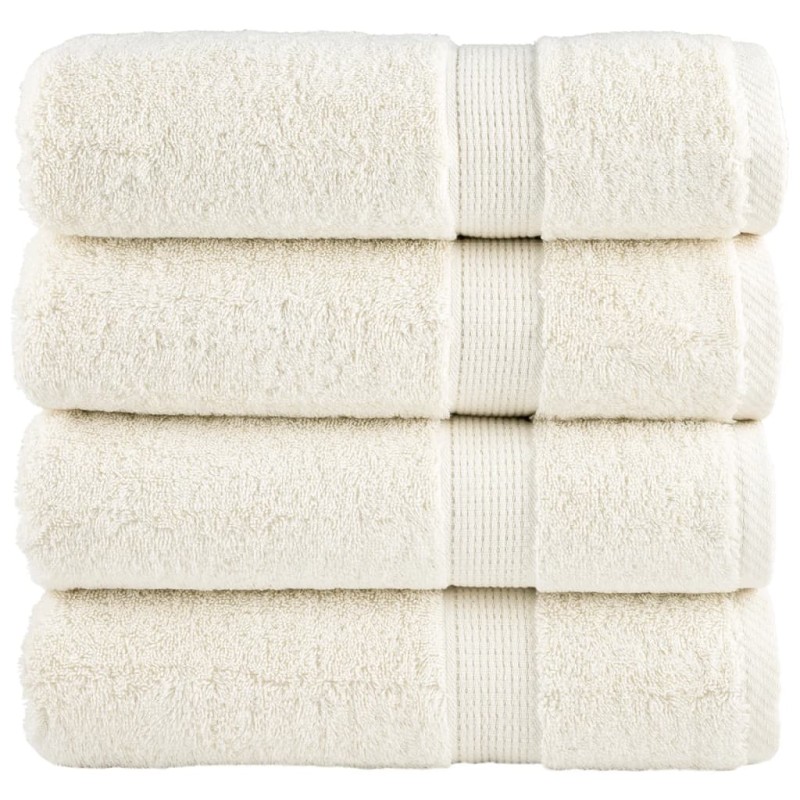 vidaXL Premium-Duschtücher SOLUND 4 Stk. Cremeweiß 70x140 cm 600 g/m² vidaXL Premium-Duschtücher SOLUND 4 Stk. Cremeweiß 70x140 cm 600 g/m²