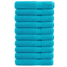 vidaXL Premium-Handtücher SOLUND 10 Stk. Türkis 100x200 cm 600 g/m²
