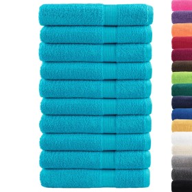 vidaXL Premium-Handtücher SOLUND 10 Stk. Türkis 100x200 cm 600 g/m²
