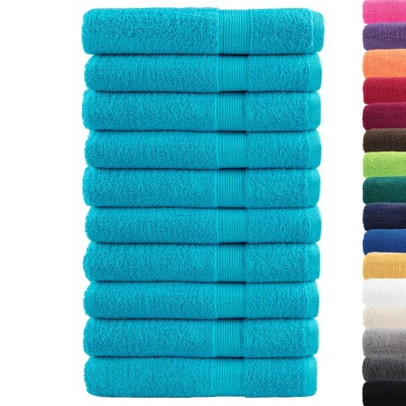 vidaXL Premium-Handtücher SOLUND 10 Stk. Türkis 100x200 cm 600 g/m²
