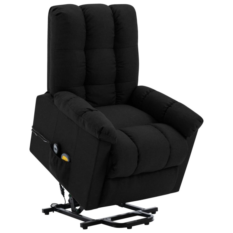 vidaXL Massagesessel mit Aufstehhilfe Schwarz Stoff vidaXL Massagesessel mit Aufstehhilfe Schwarz Stoff