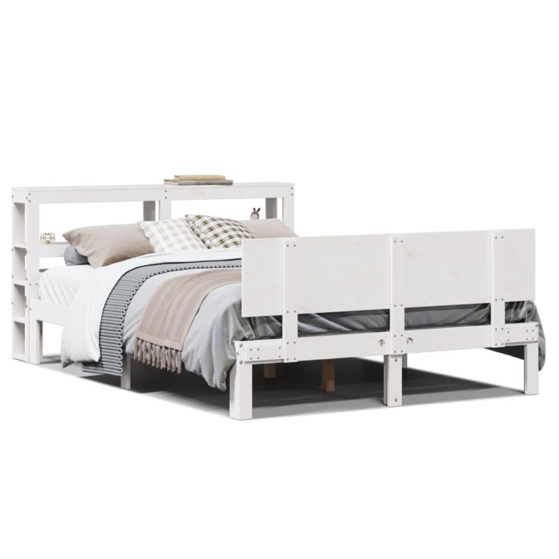 vidaXL Bettgestell mit Kopfteil ohne Matratze Weiß 150x200 cm vidaXL Bettgestell mit Kopfteil ohne Matratze Weiß 150x200 cm