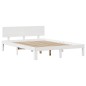 vidaXL Bettgestell mit Kopfteil ohne Matratze Weiß 150x200 cm vidaXL Bettgestell mit Kopfteil ohne Matratze Weiß 150x200 cm