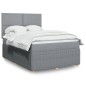 vidaXL Boxspringbett mit Matratze Hellgrau 140x200 cm Stoff vidaXL Boxspringbett mit Matratze Hellgrau 140x200 cm Stoff