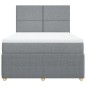 vidaXL Boxspringbett mit Matratze Hellgrau 140x200 cm Stoff vidaXL Boxspringbett mit Matratze Hellgrau 140x200 cm Stoff