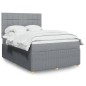 vidaXL Boxspringbett mit Matratze Hellgrau 140x200 cm Stoff vidaXL Boxspringbett mit Matratze Hellgrau 140x200 cm Stoff