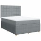 vidaXL Boxspringbett mit Matratze Hellgrau 140x200 cm Stoff vidaXL Boxspringbett mit Matratze Hellgrau 140x200 cm Stoff