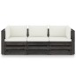 3-Sitzer Outdoor-Sofa mit Kissen Grau Imprägniertes Kiefernholz 3-Sitzer Outdoor-Sofa mit Kissen Grau Imprägniertes Kiefernholz