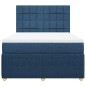 vidaXL Boxspringbett mit Matratze Blau 140x200 cm Stoff vidaXL Boxspringbett mit Matratze Blau 140x200 cm Stoff