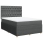 vidaXL Boxspringbett mit Matratze Dunkelgrau 140x200 cm Stoff vidaXL Boxspringbett mit Matratze Dunkelgrau 140x200 cm Stoff