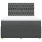 vidaXL Boxspringbett mit Matratze Dunkelgrau 140x200 cm Stoff vidaXL Boxspringbett mit Matratze Dunkelgrau 140x200 cm Stoff