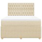 vidaXL Boxspringbett mit Matratze Creme 140x200 cm Stoff vidaXL Boxspringbett mit Matratze Creme 140x200 cm Stoff