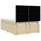 vidaXL Boxspringbett mit Matratze Creme 140x200 cm Stoff vidaXL Boxspringbett mit Matratze Creme 140x200 cm Stoff