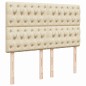 vidaXL Boxspringbett mit Matratze Creme 140x200 cm Stoff vidaXL Boxspringbett mit Matratze Creme 140x200 cm Stoff