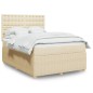 vidaXL Boxspringbett mit Matratze Creme 140x200 cm Stoff vidaXL Boxspringbett mit Matratze Creme 140x200 cm Stoff