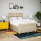 vidaXL Boxspringbett mit Matratze Creme 140x200 cm Stoff vidaXL Boxspringbett mit Matratze Creme 140x200 cm Stoff