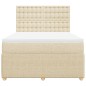 vidaXL Boxspringbett mit Matratze Creme 140x200 cm Stoff vidaXL Boxspringbett mit Matratze Creme 140x200 cm Stoff