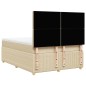 vidaXL Boxspringbett mit Matratze Creme 140x200 cm Stoff vidaXL Boxspringbett mit Matratze Creme 140x200 cm Stoff