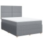 vidaXL Boxspringbett mit Matratze Hellgrau 160x200 cm Stoff vidaXL Boxspringbett mit Matratze Hellgrau 160x200 cm Stoff