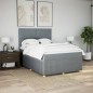 vidaXL Boxspringbett mit Matratze Hellgrau 160x200 cm Stoff vidaXL Boxspringbett mit Matratze Hellgrau 160x200 cm Stoff